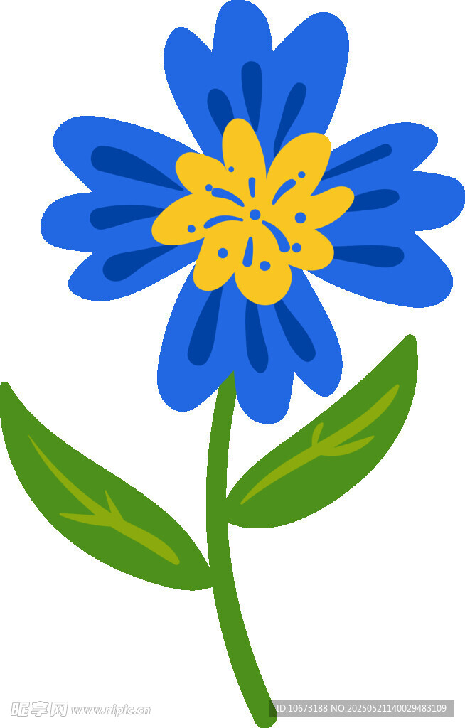 藍色花朵插畫