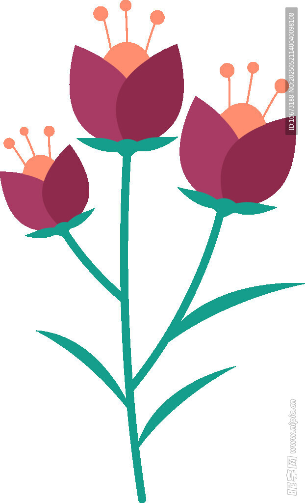 紫色花朵插畫