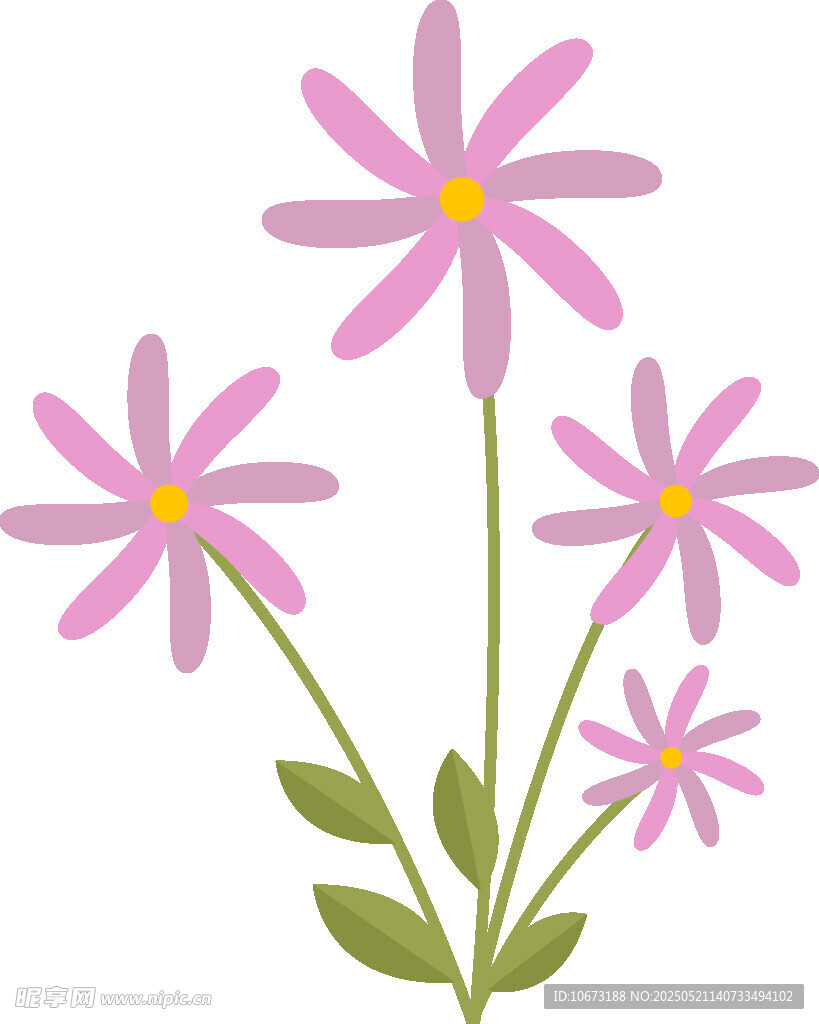 粉色小花插畫