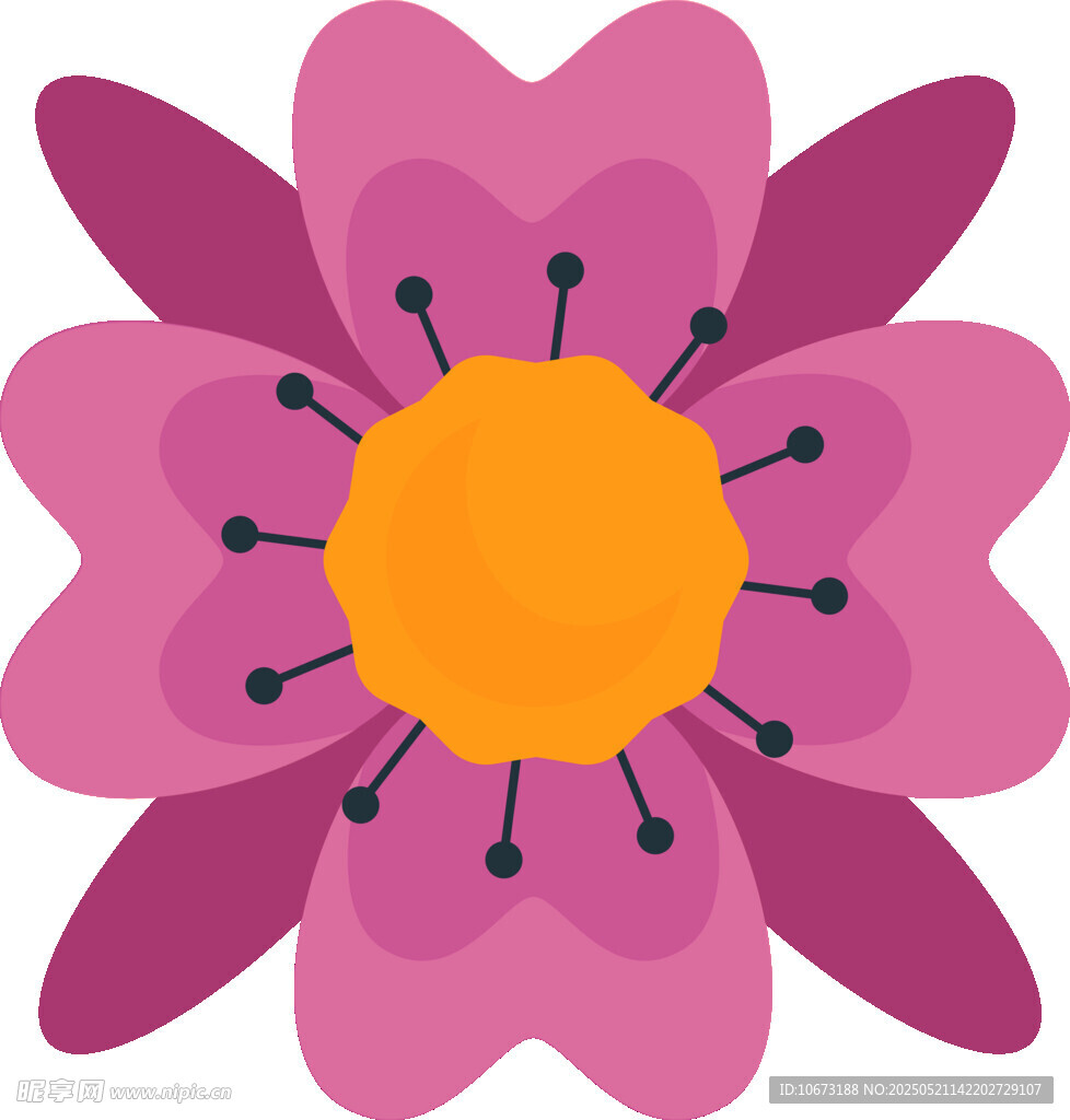 粉色花朵插畫圖案