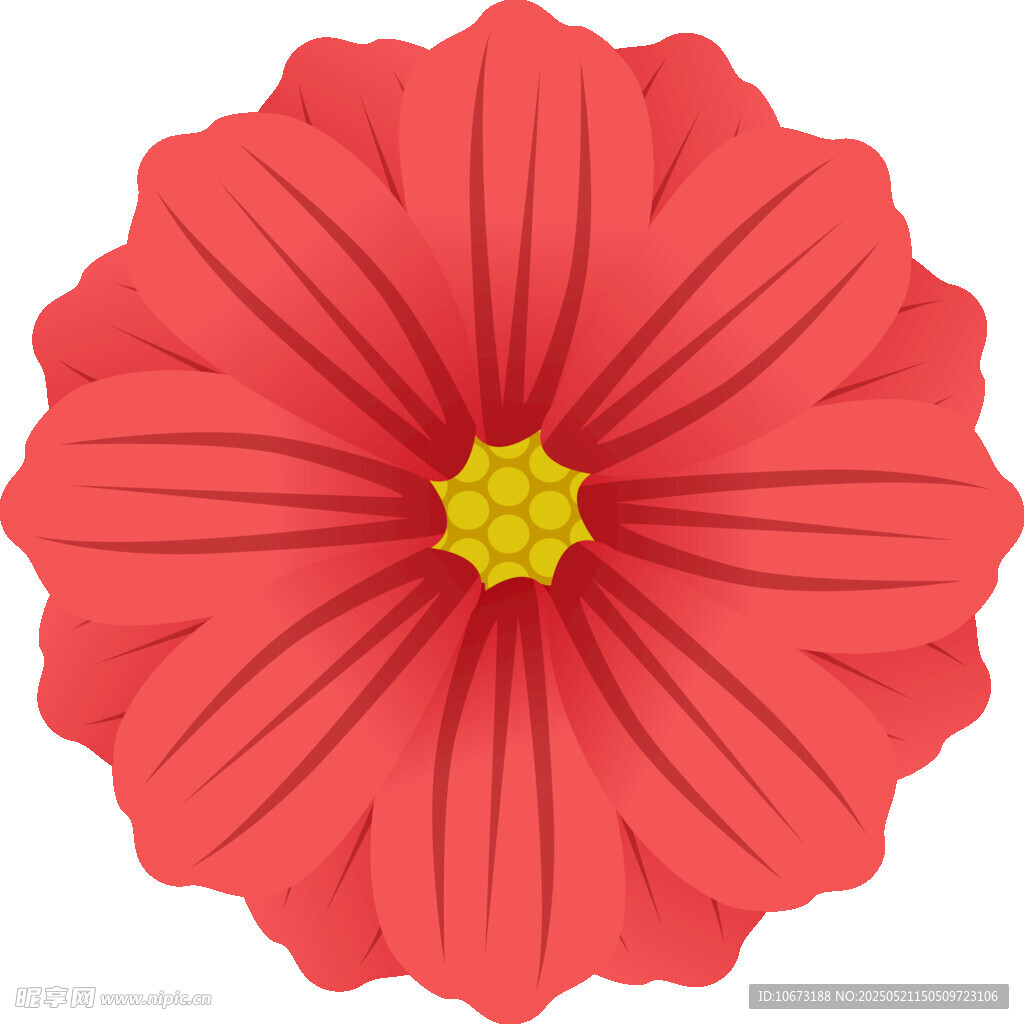 紅色花朵插畫