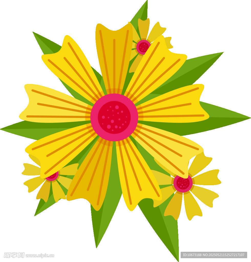 黃色花朵插畫