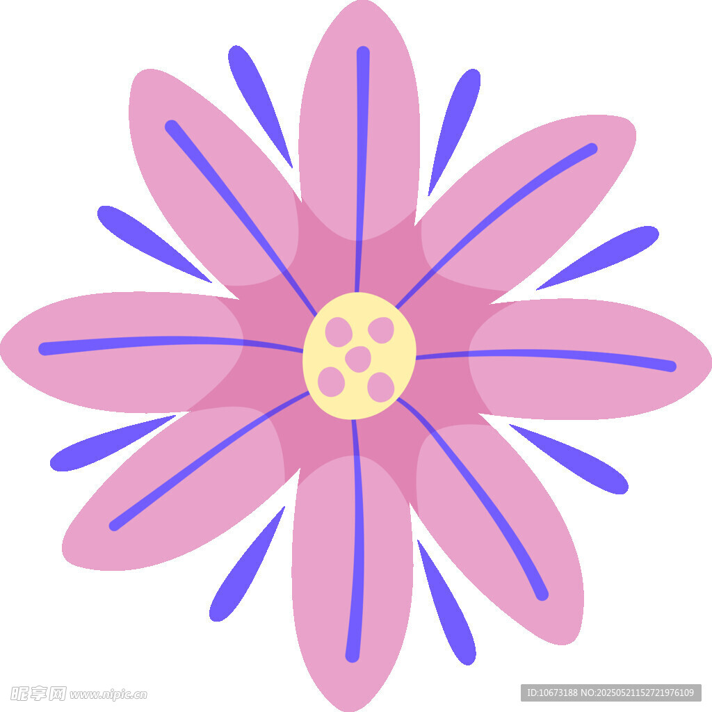粉色花朵插畫圖案設計