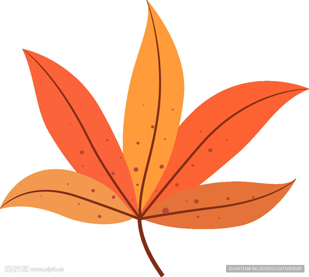橙紅色楓葉插畫