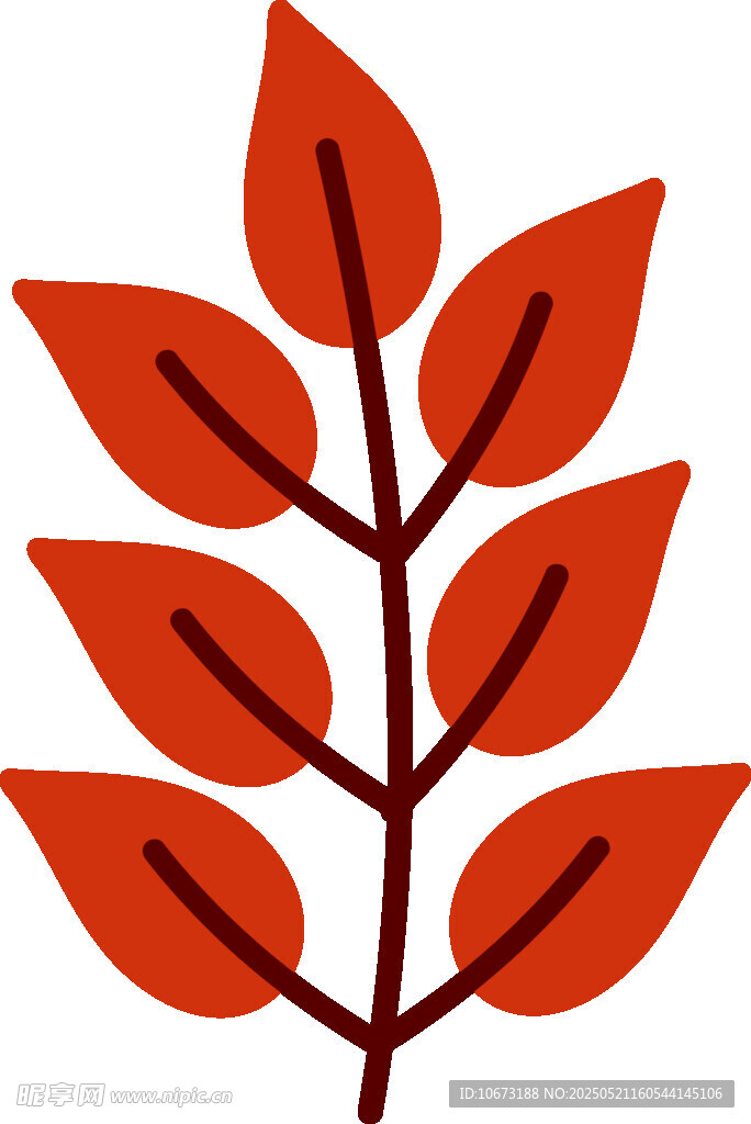 紅色葉片植物圖標