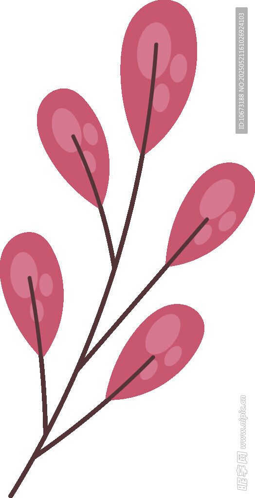 粉色枝葉插畫