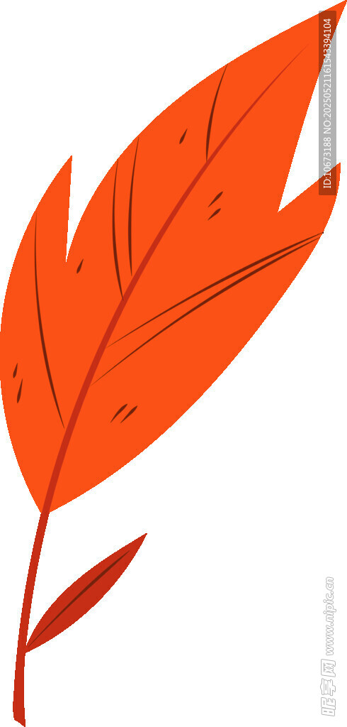 橙色葉片插畫