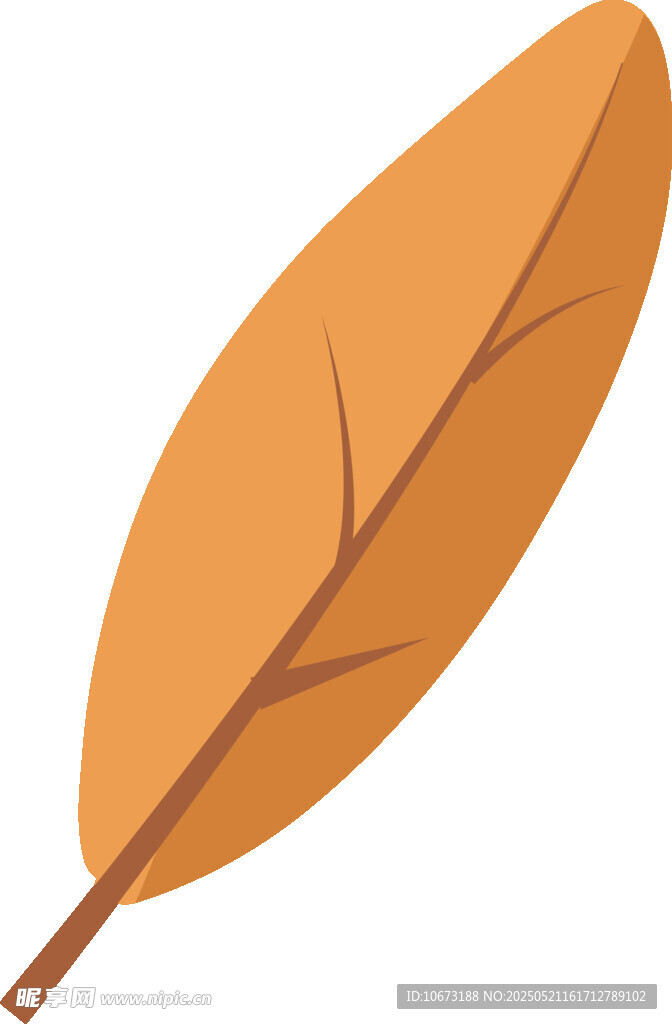 橙黃色葉片插畫