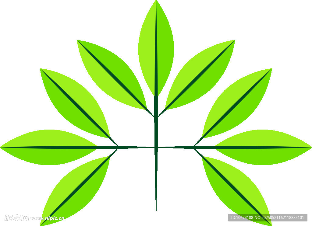 綠色葉片圖案設計元素