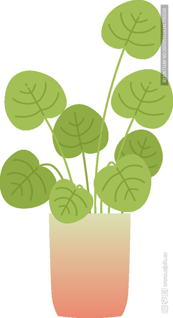 簡約風綠植盆栽插畫