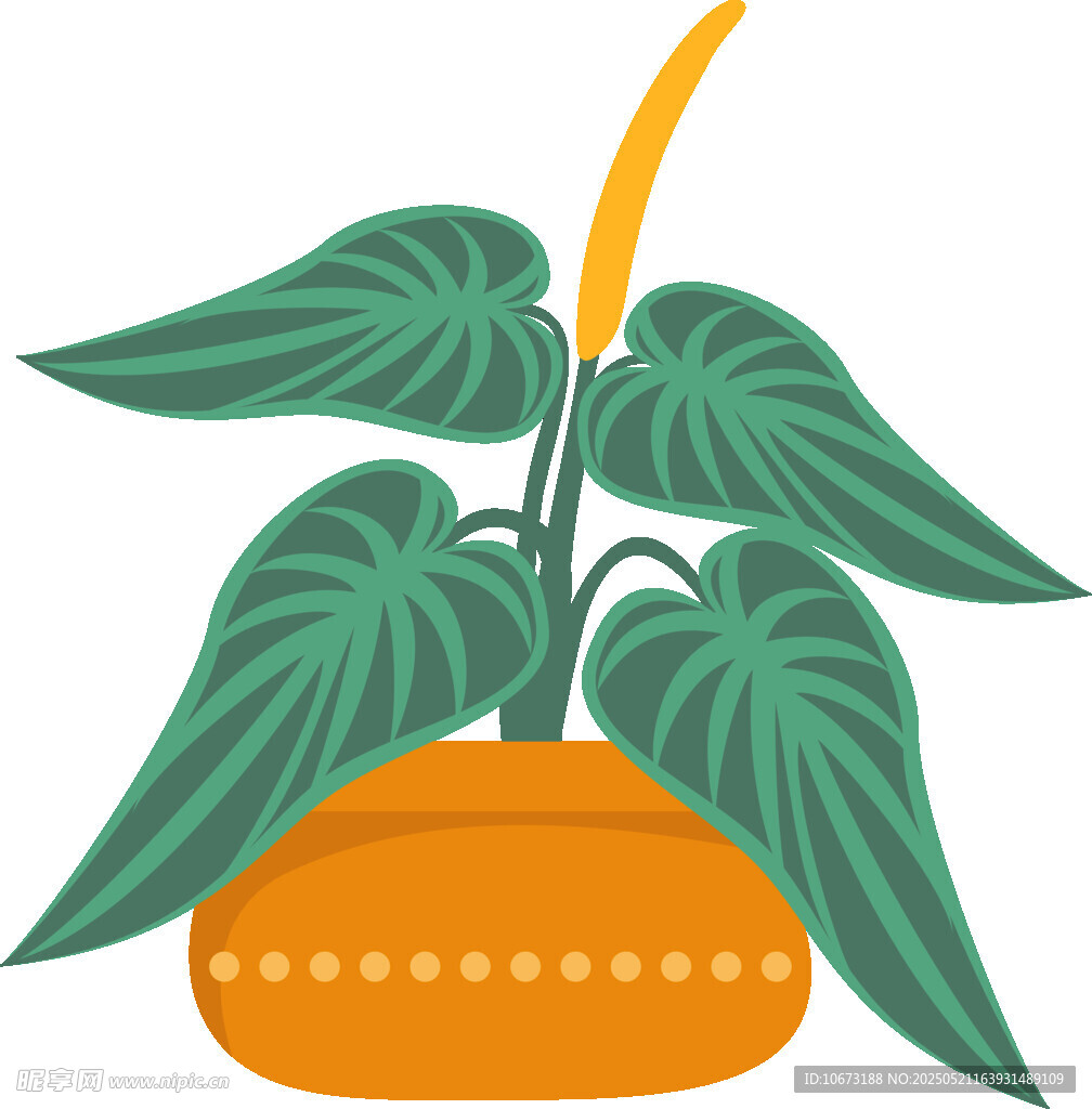 盆栽綠植插畫
