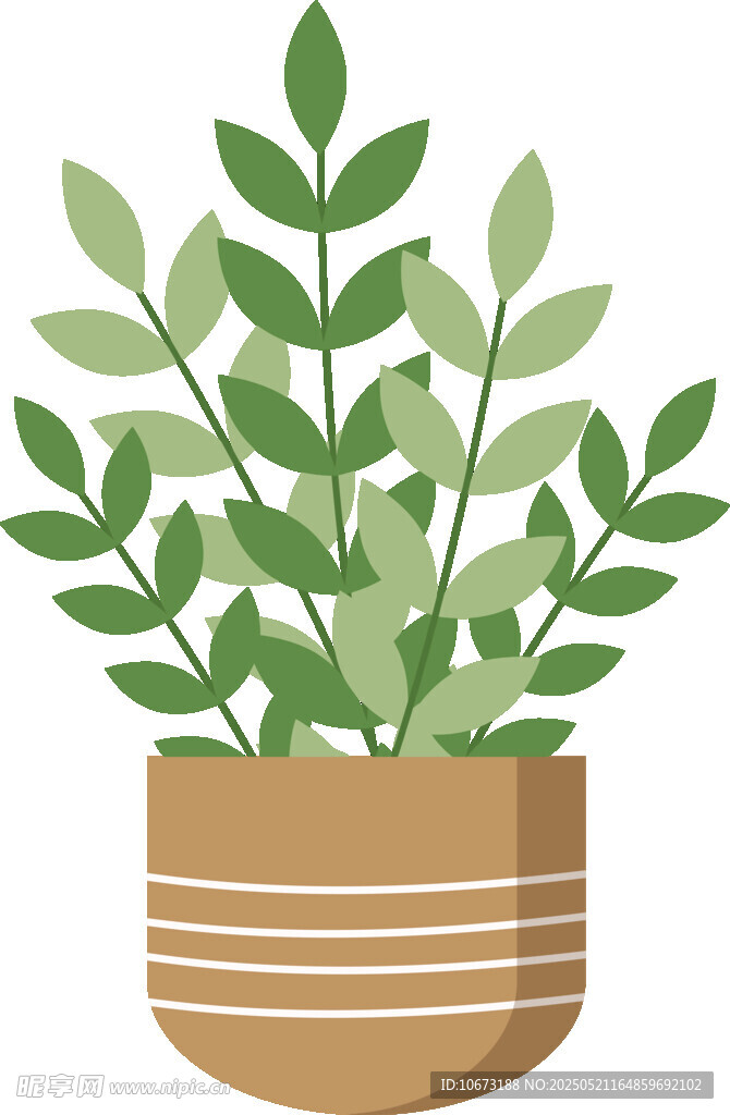 盆栽綠植插畫