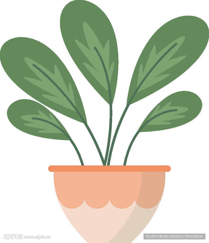 盆栽綠植插畫