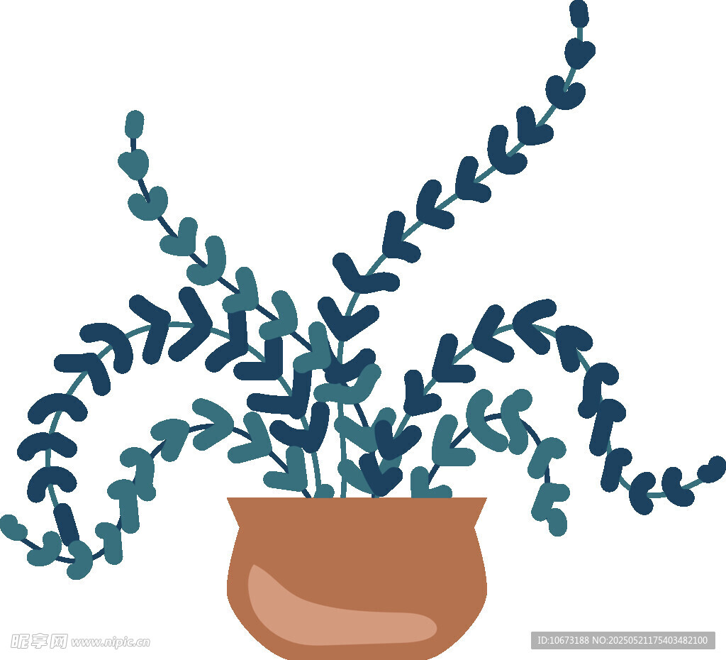 盆栽綠植插畫