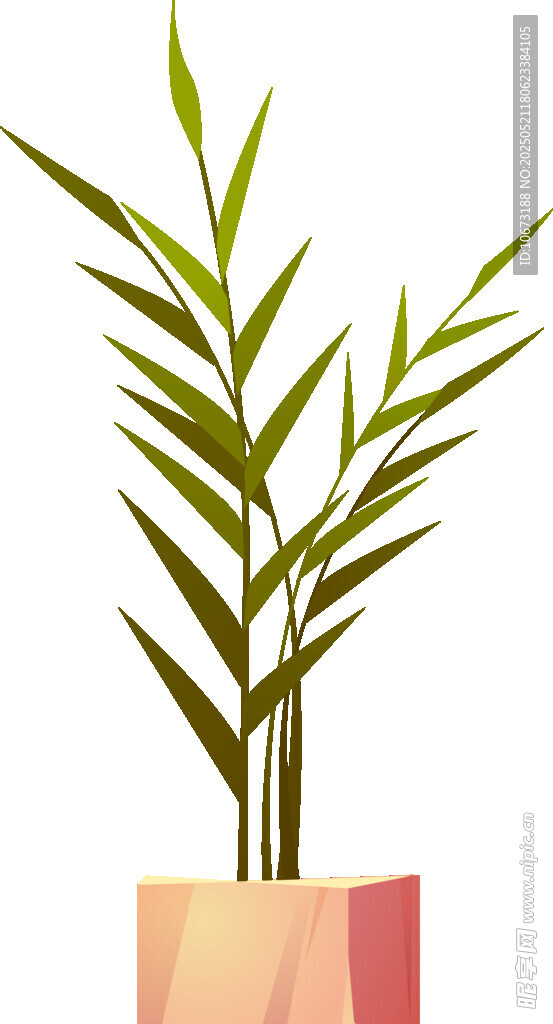 簡(jiǎn)約盆栽綠植插畫