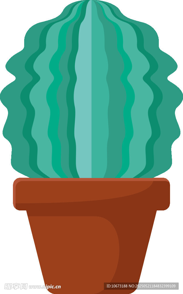 盆栽仙人掌插畫