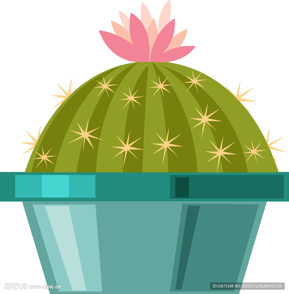 盆栽仙人掌 清新綠植插畫
