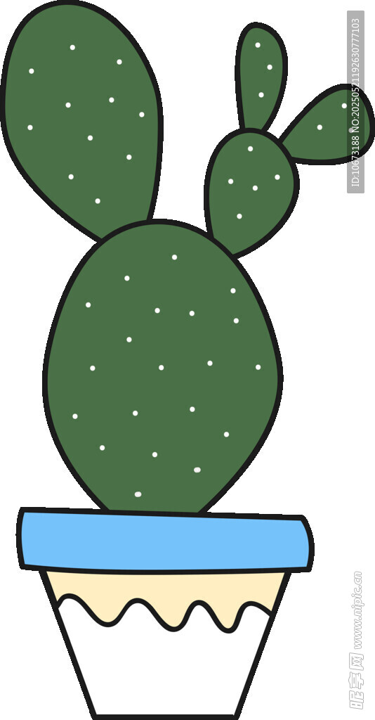 盆栽仙人掌插畫