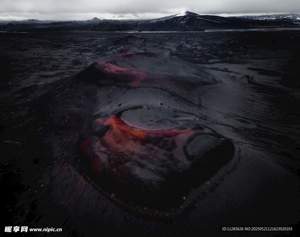 火山熔巖景觀壯麗畫面