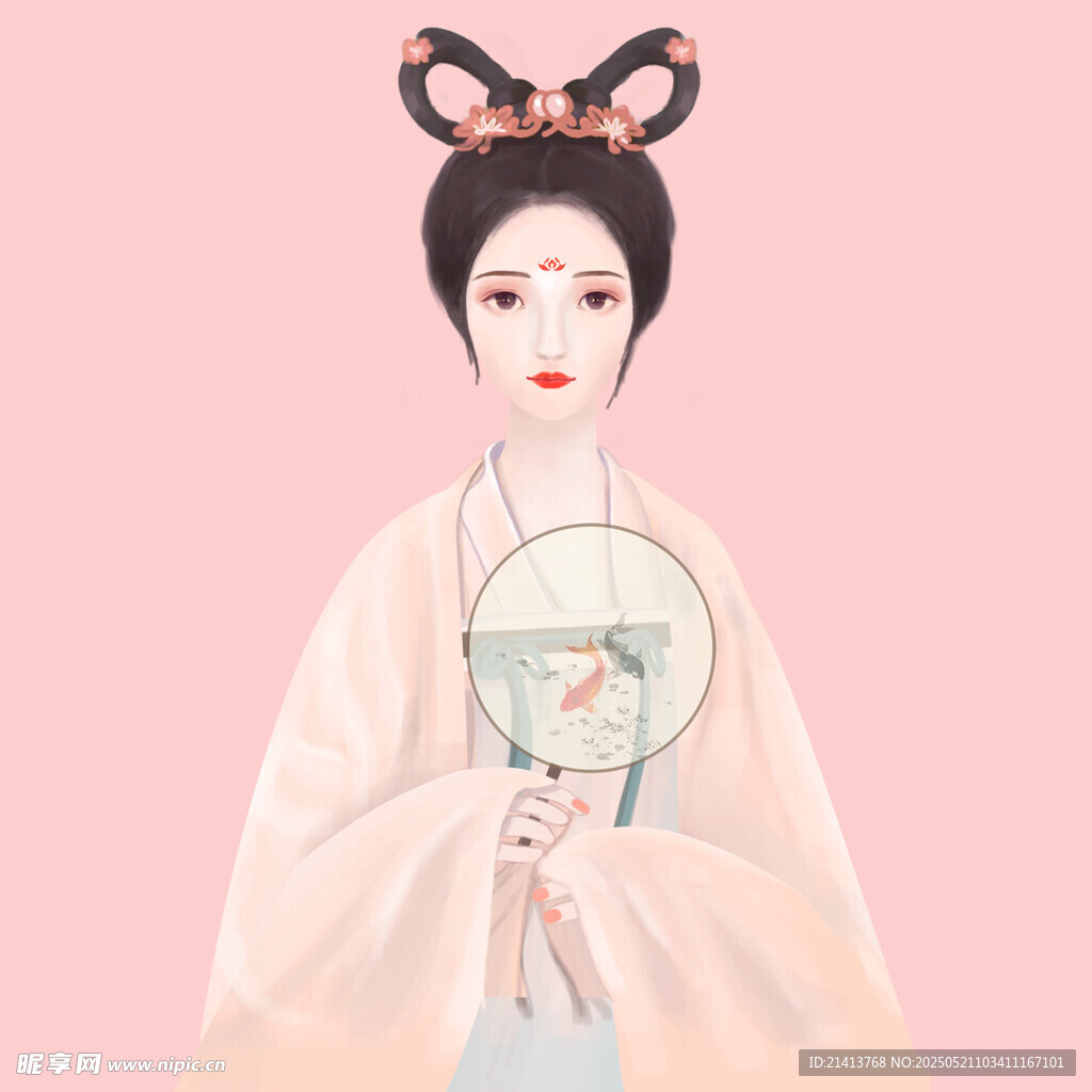 古風漢服女子持扇