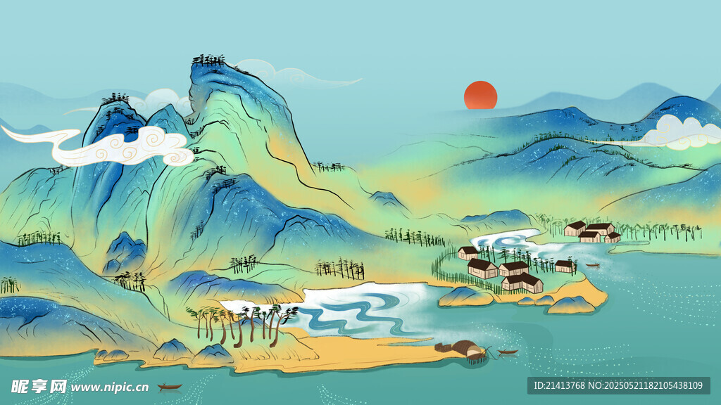 國潮古風(fēng)山水