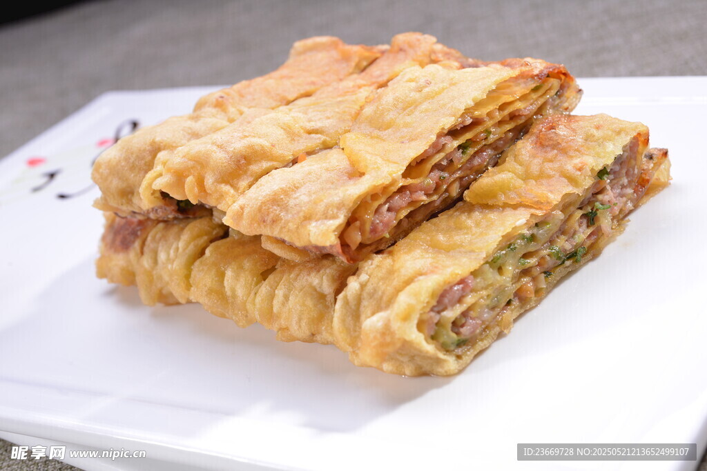 美味千層肉餡豆皮卷