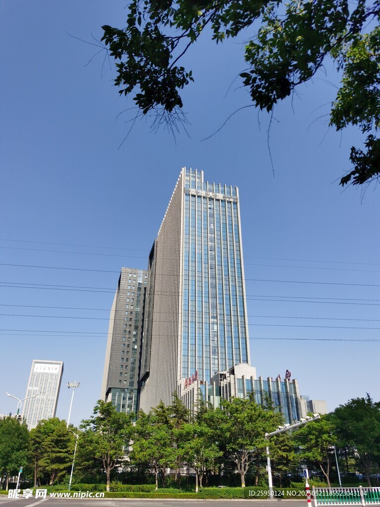 城市高樓與綠樹景觀