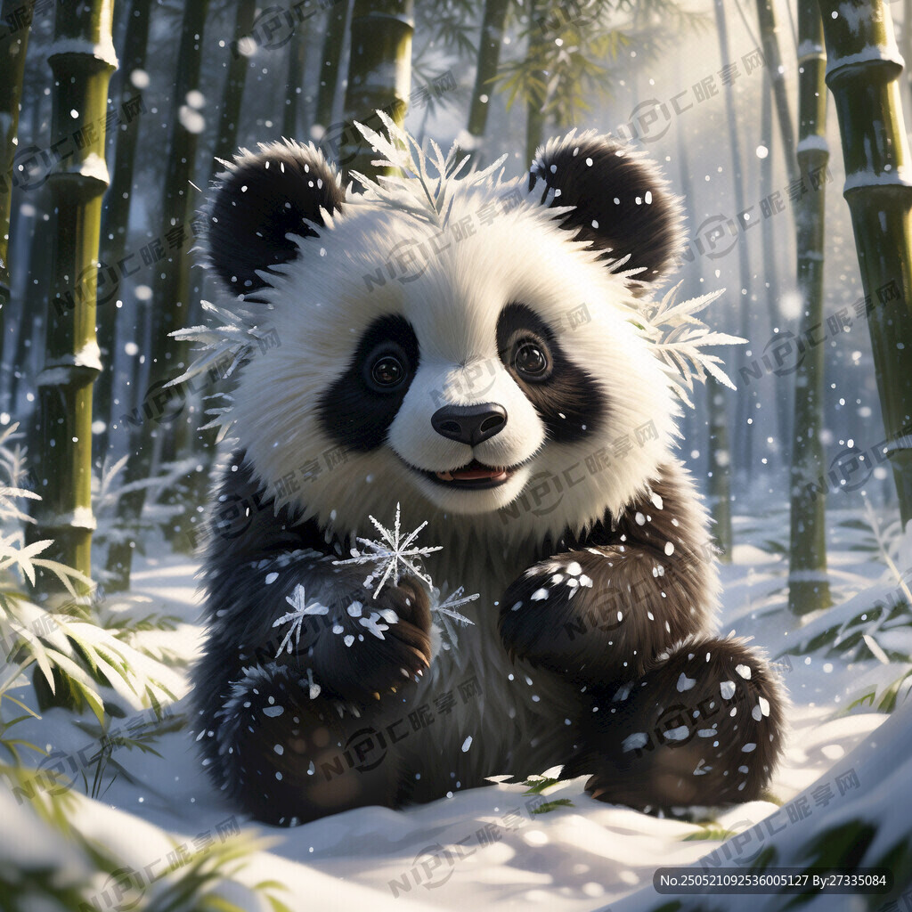 熊貓精靈 夢幻 晶瑩剔透 雪花