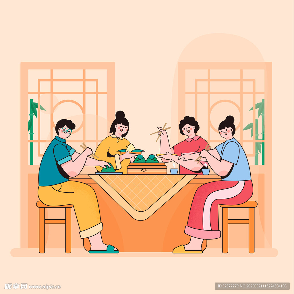 一家人圍坐桌前溫馨用餐