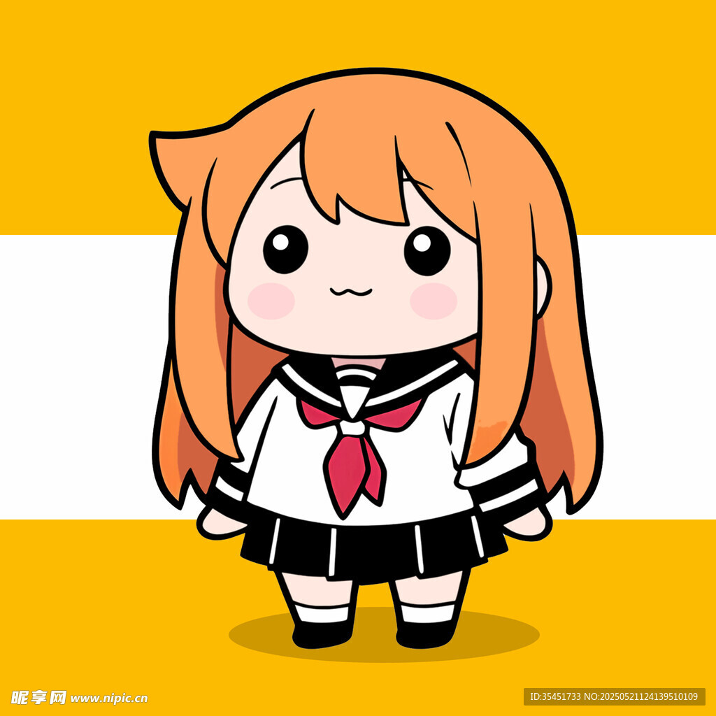 可愛日系校服動漫女孩