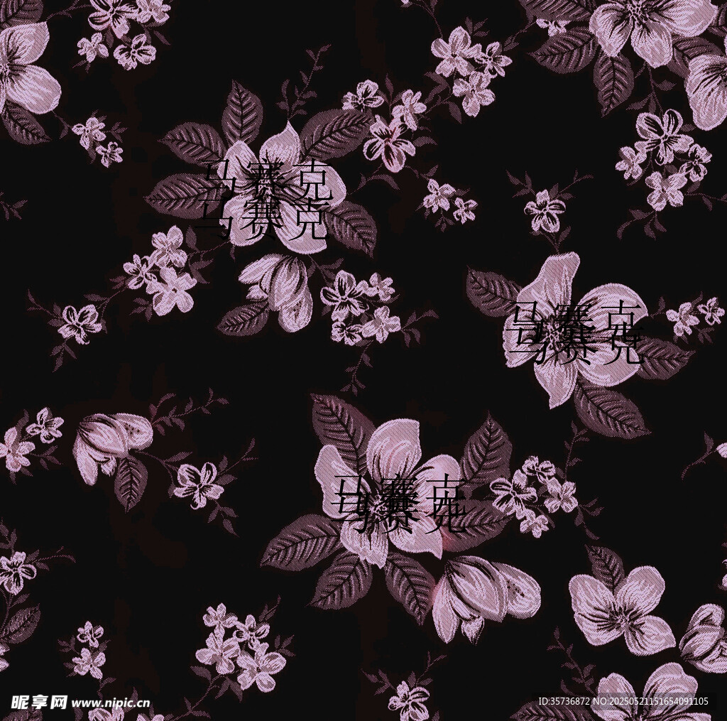 刺繡黑白大花