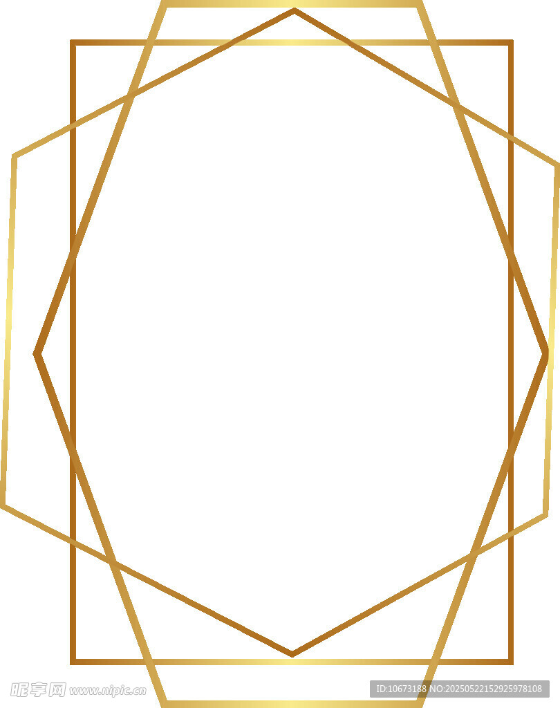 金色幾何線條邊框圖案