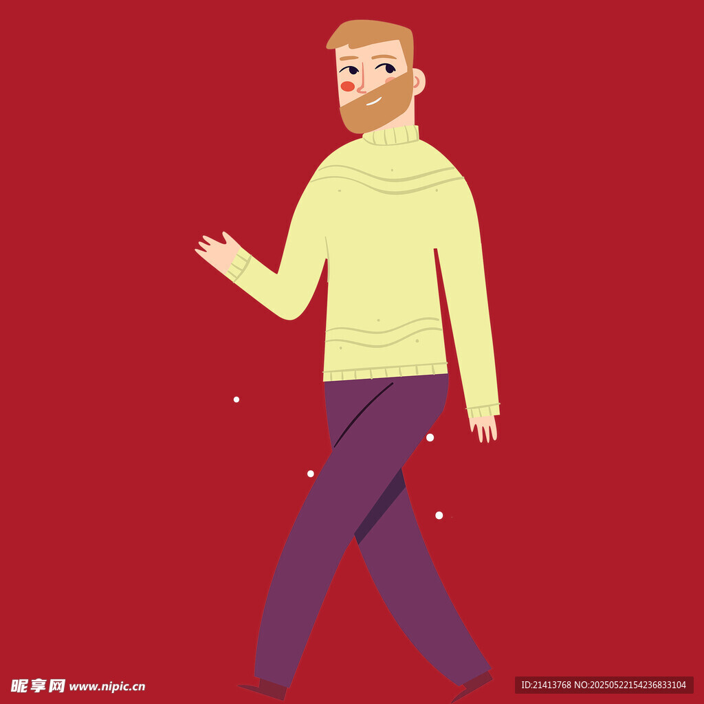 行走的時尚男子