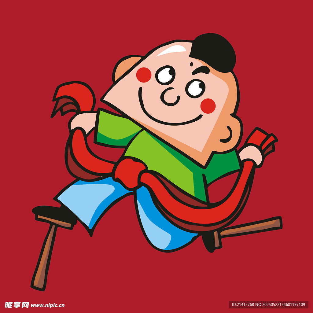 踩高蹺的俏皮卡通人物