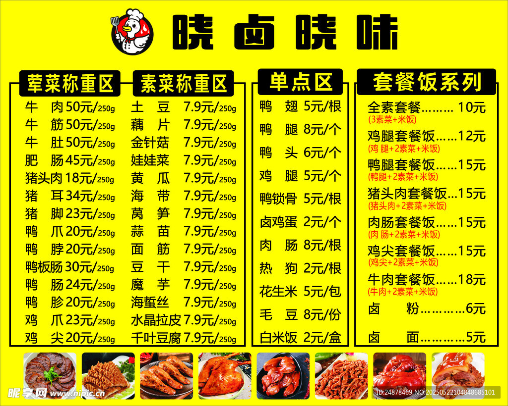 鹵味菜單