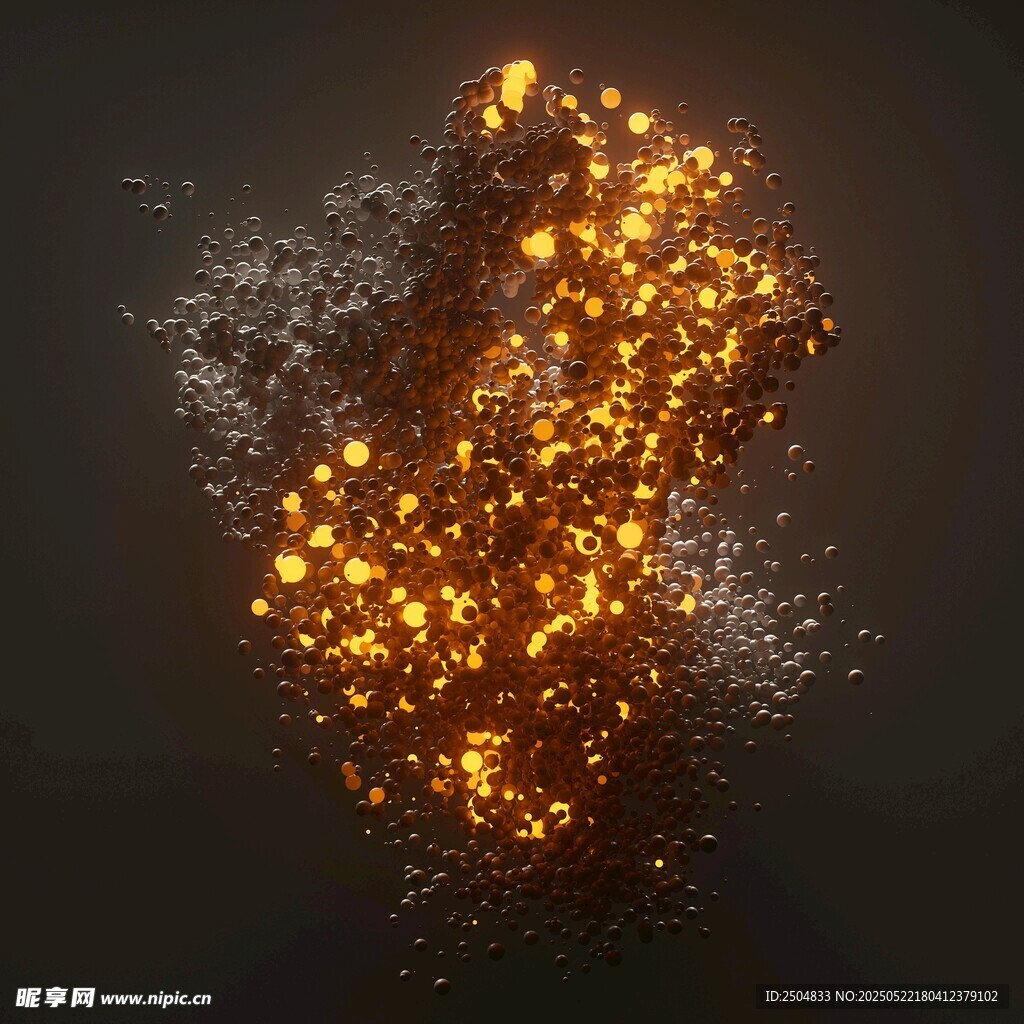 金色粒子爆炸特效畫面