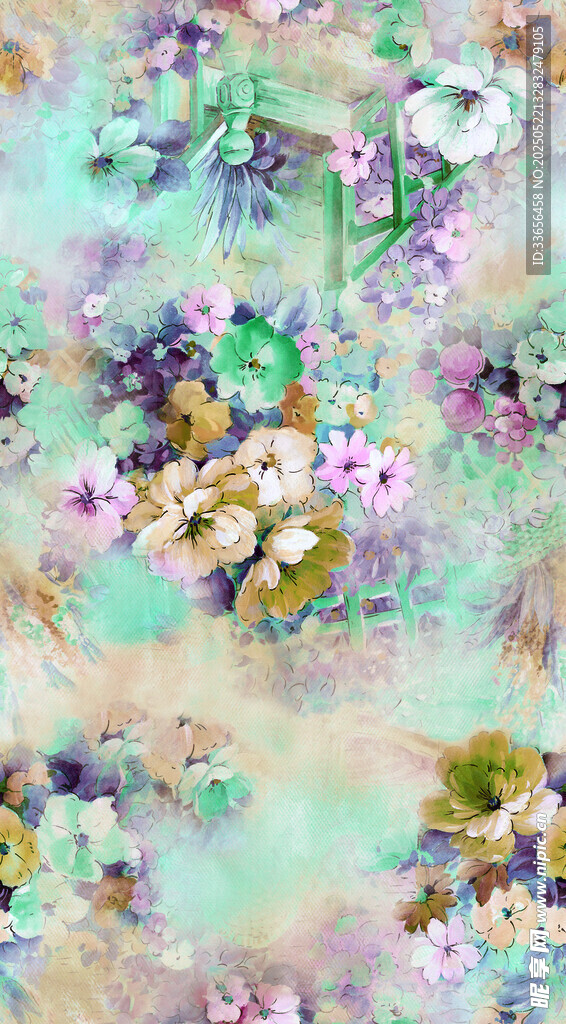 水彩花 扎染