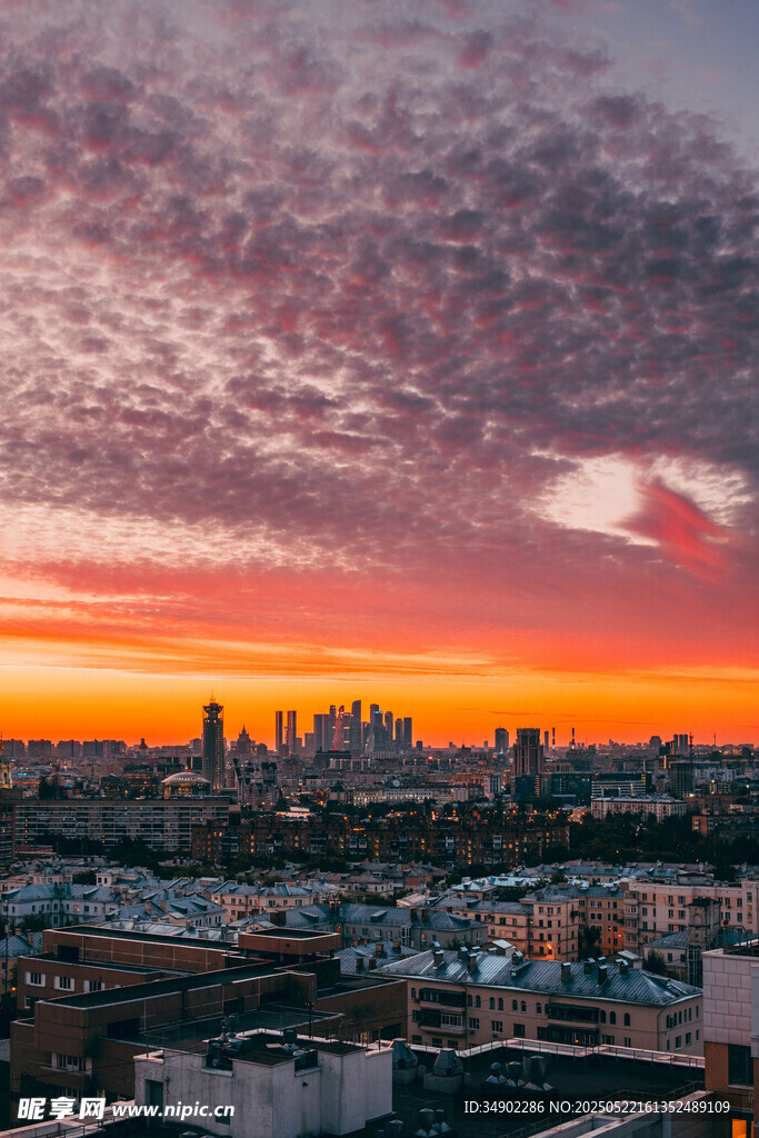 城市日落美景