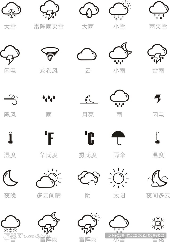 矢量天氣圖標