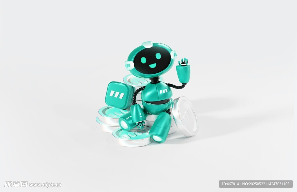 綠色卡通機器人擺件