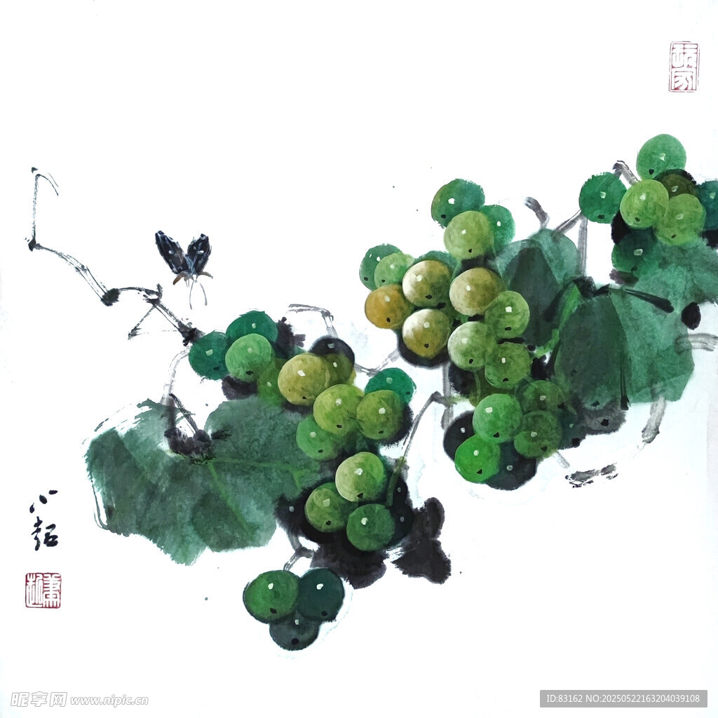 水墨葡萄