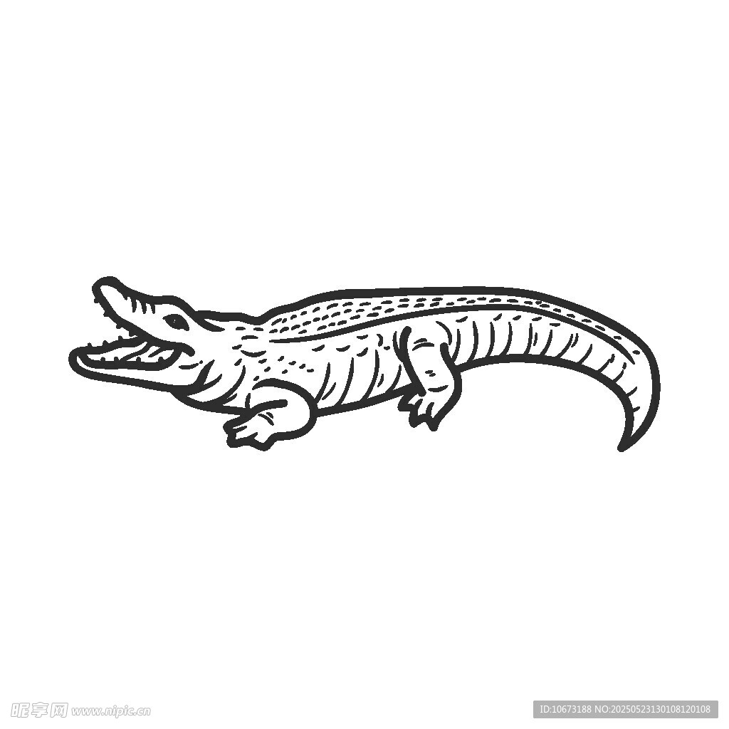 卡通鱷魚簡筆畫形象