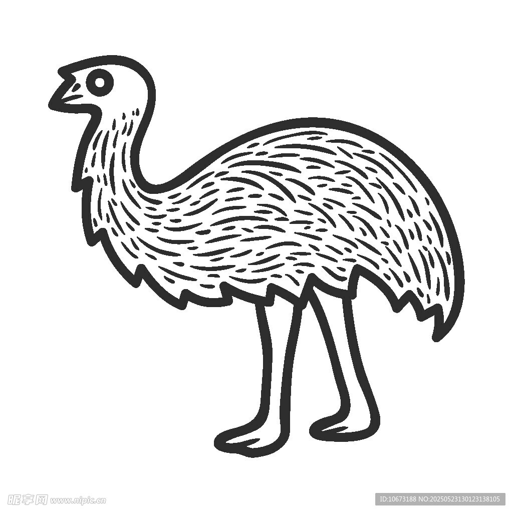 站立的鴕鳥簡筆畫