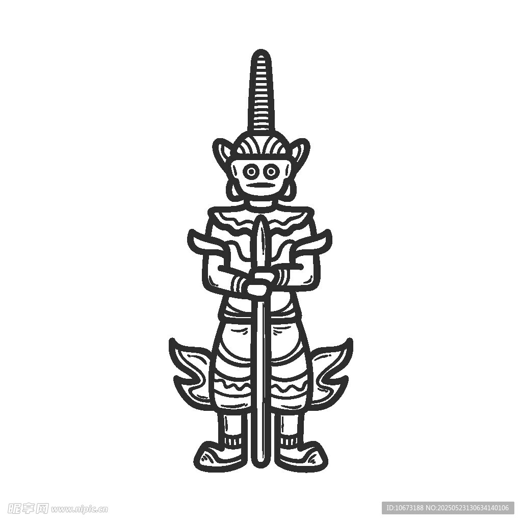 泰國神話守護神像插畫