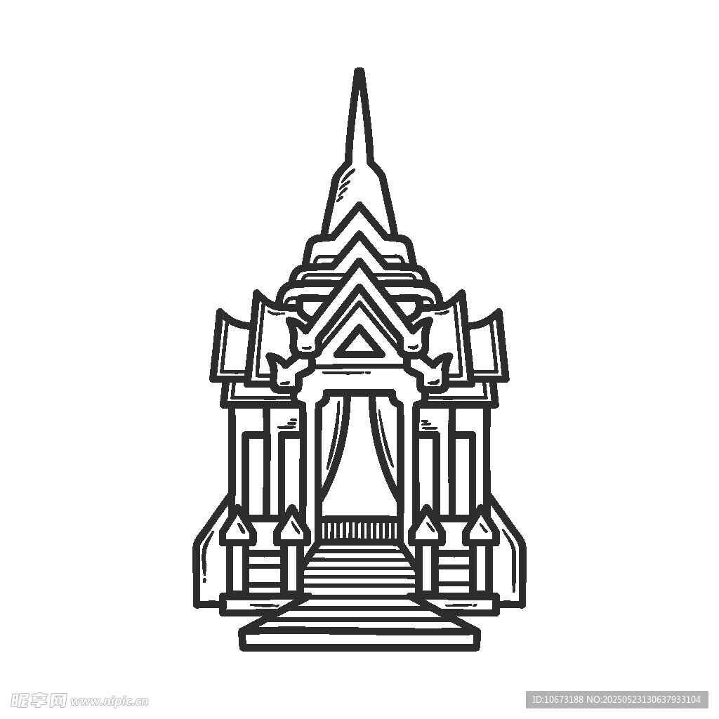 簡約風(fēng)格東南亞寺廟圖標(biāo)