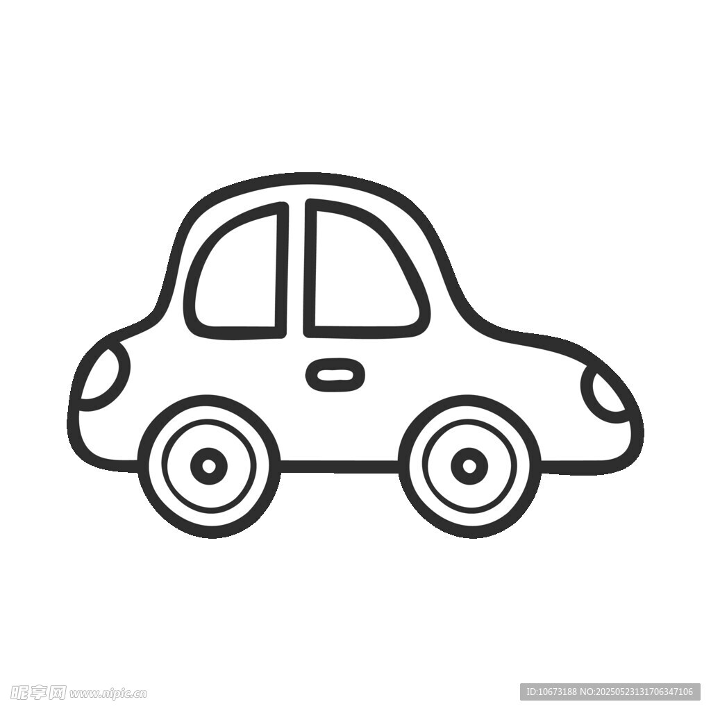 簡約線條小汽車圖標