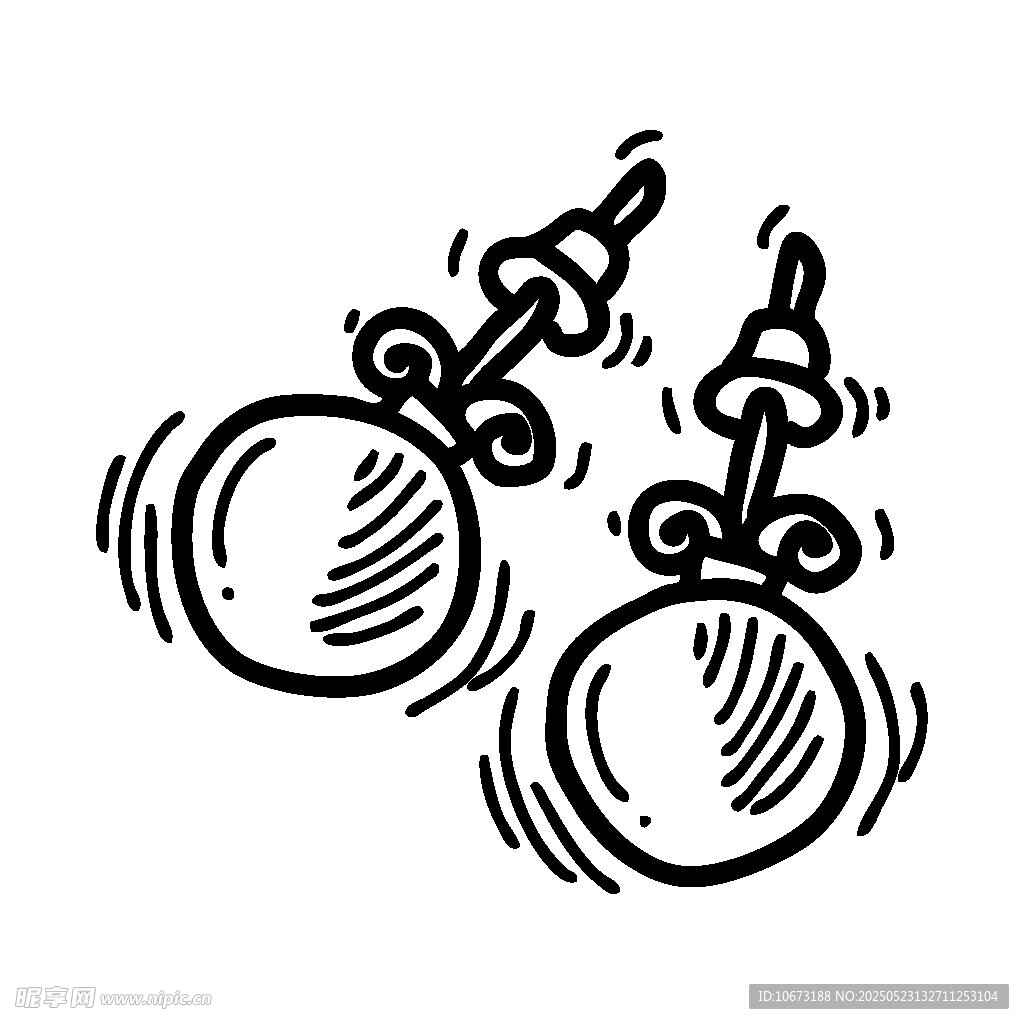 簡(jiǎn)約風(fēng)格手繪圓球耳環(huán)