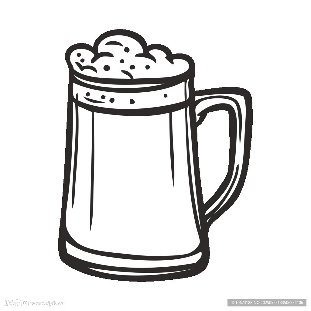 手繪啤酒杯插畫(huà)