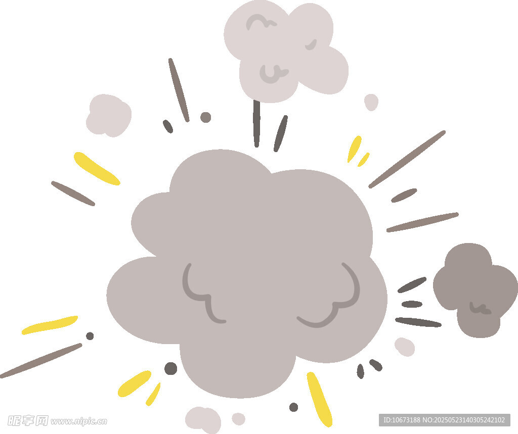 爆炸煙霧特效插畫