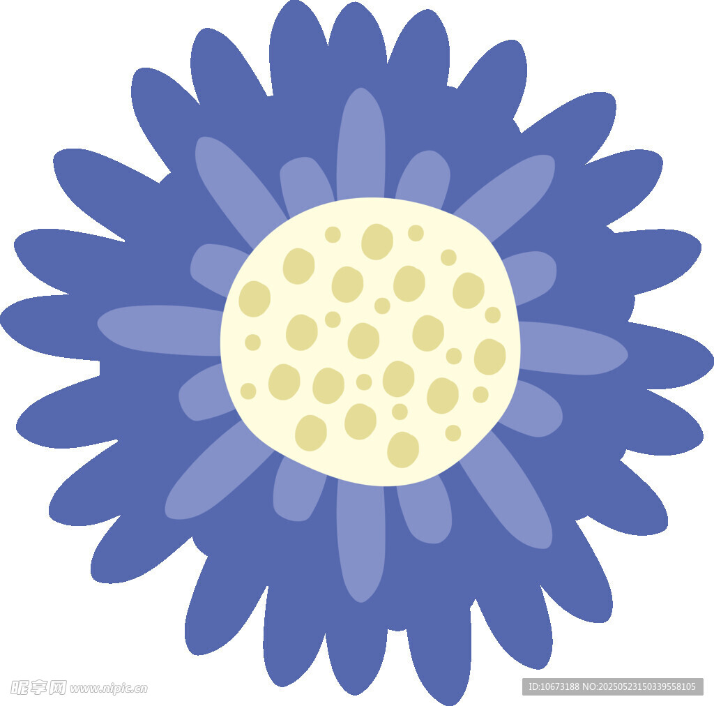 藍色花朵插畫圖案